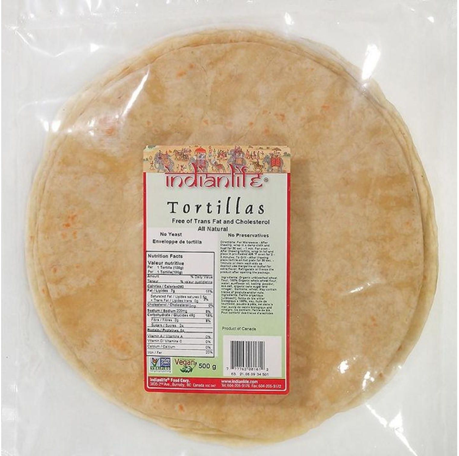 Indianlife Indianlife All-Organic Oversized Plain Tortilla — product image