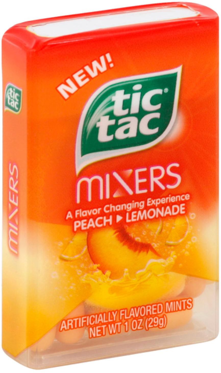 Tic Tac Tic Tac? Mixers Peach Lemonade Mints 1 oz. Tub — product image