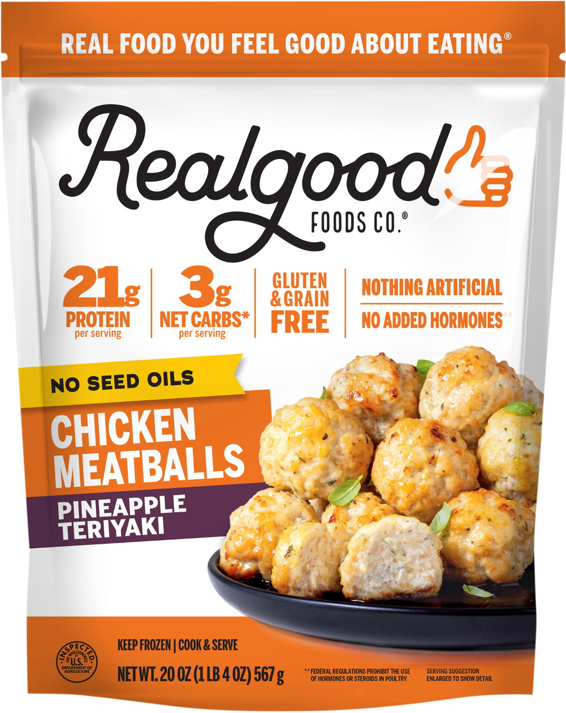 Realgood Foods Co Real Good Foods Pineapple Teriyaki Chicken Meatballs — product image